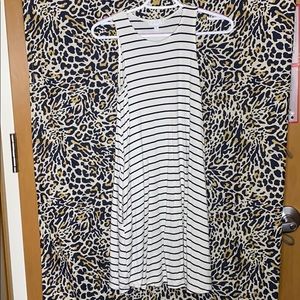 Blue and white dress with pockets